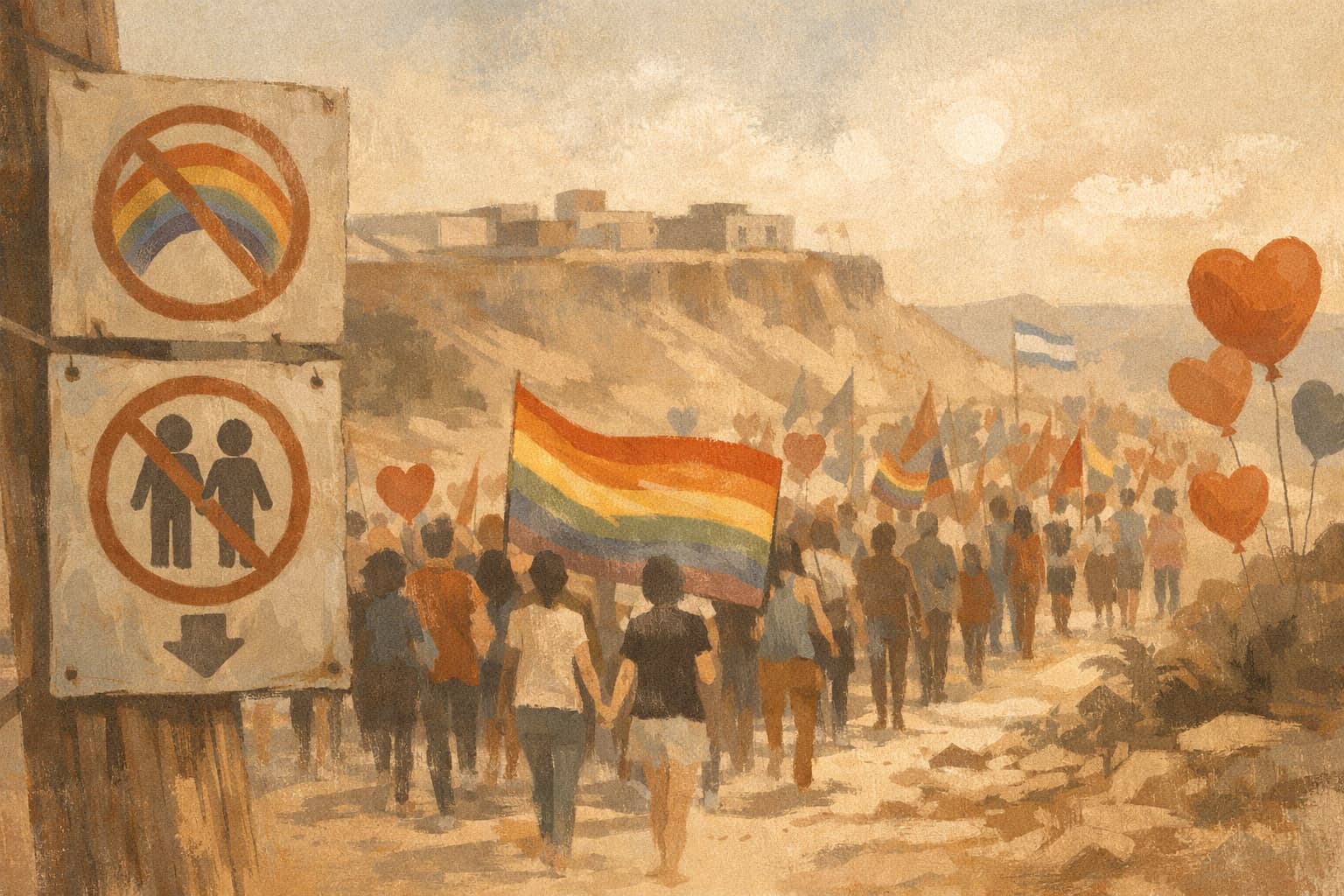 Hundreds Join Pride Parade in Mitzpe Ramon as Anti-LGBTQ Protest Signs Appear