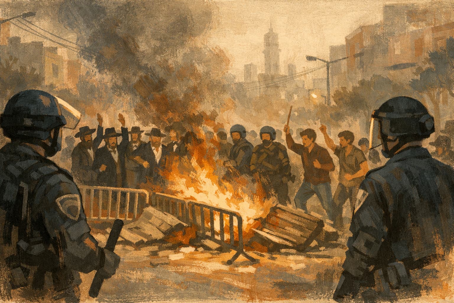 Counterprotest in Bnei Brak Turns Violent After Massive Haredi Demonstrations