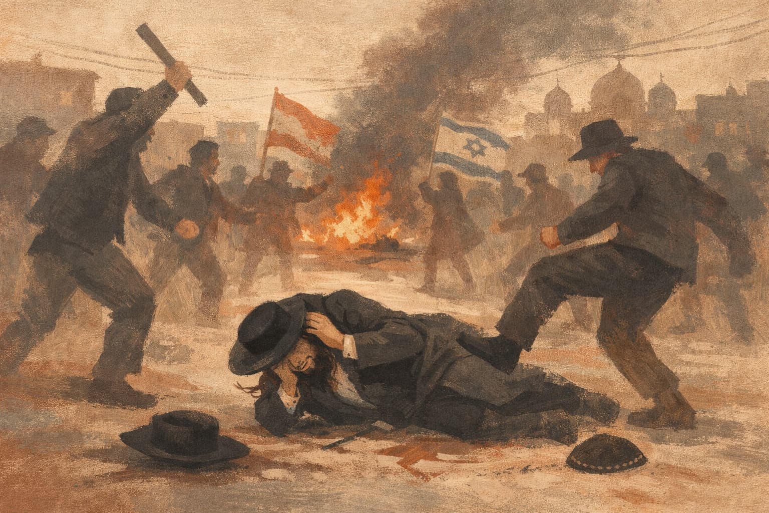Bnei Brak protest turns violent after religious man confronts demonstrators