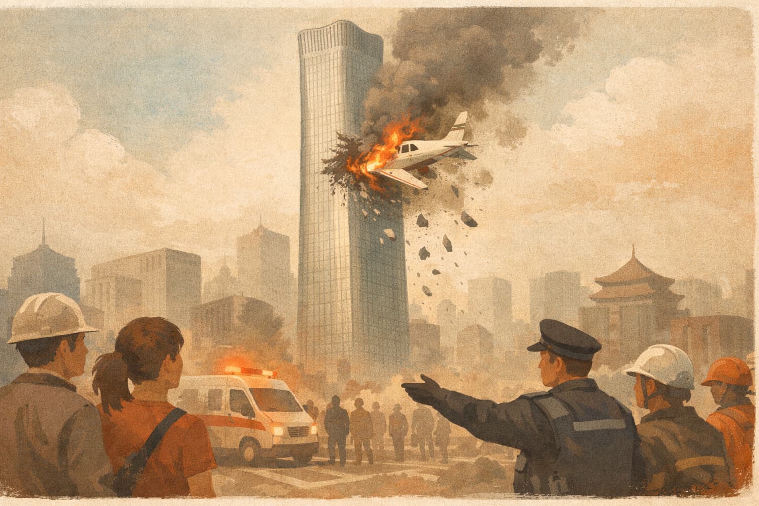 Light Aircraft Strikes Beijing Skyscraper, Forcing Evacuations