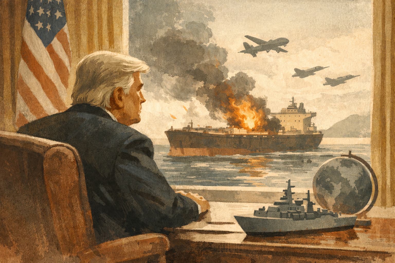 Trump hints at response to Iran after attack on vessel in the Strait of Hormuz