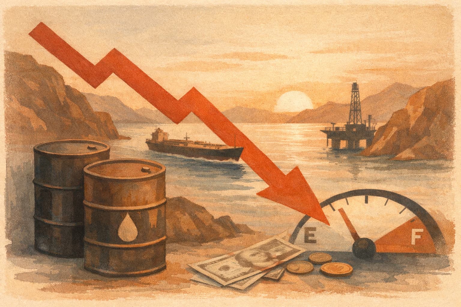 Oil Prices Fall Back to Prewar Levels