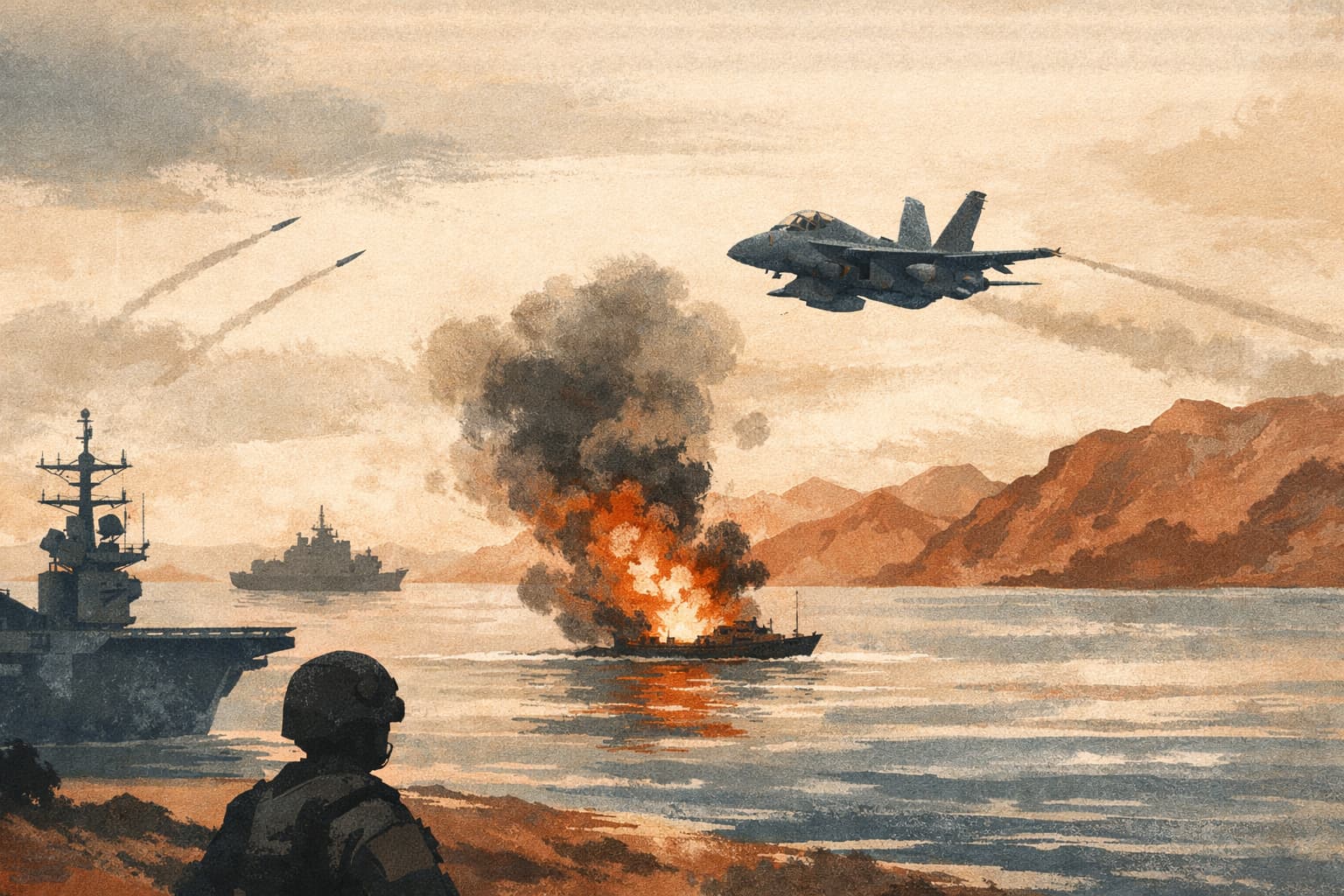 US Military Strikes 10 Iranian Military Targets Near Strait of Hormuz