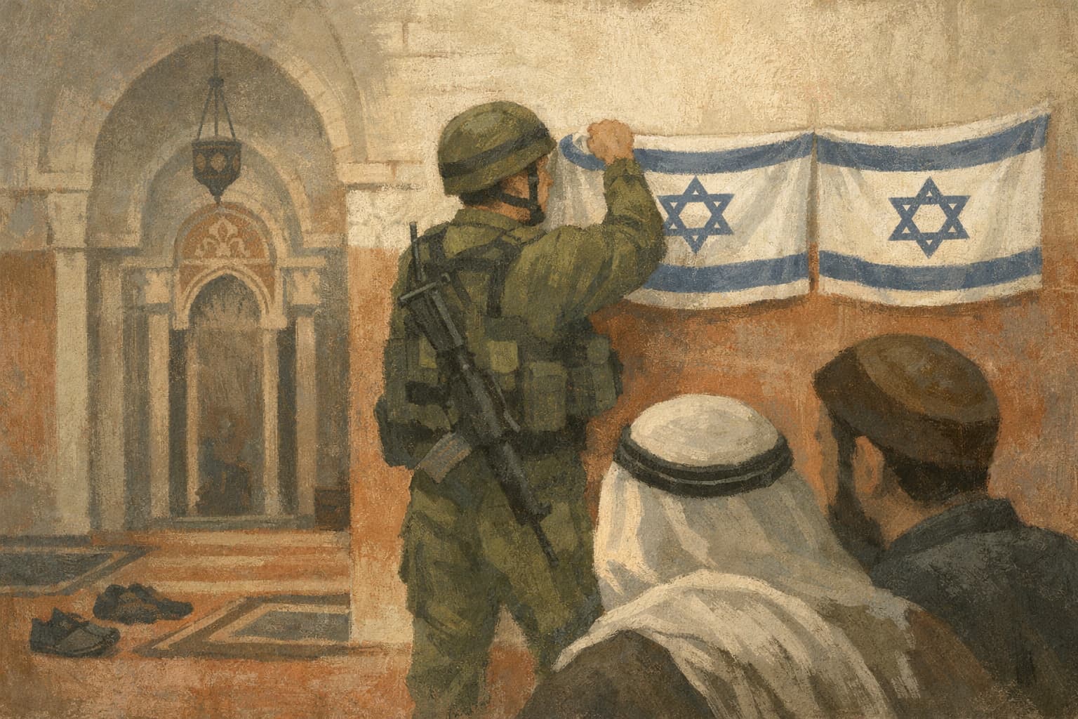 IDF Soldier Suspended After Israeli Flags Hung Inside Hebron Mosque