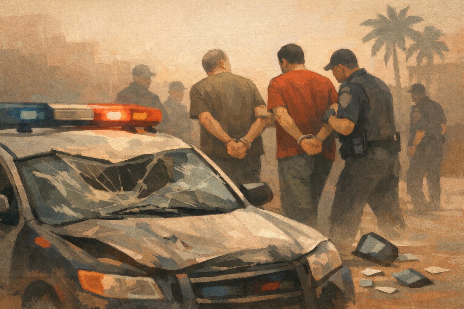 Two Taiba Residents Arrested Over Alleged Damage to Police Car
