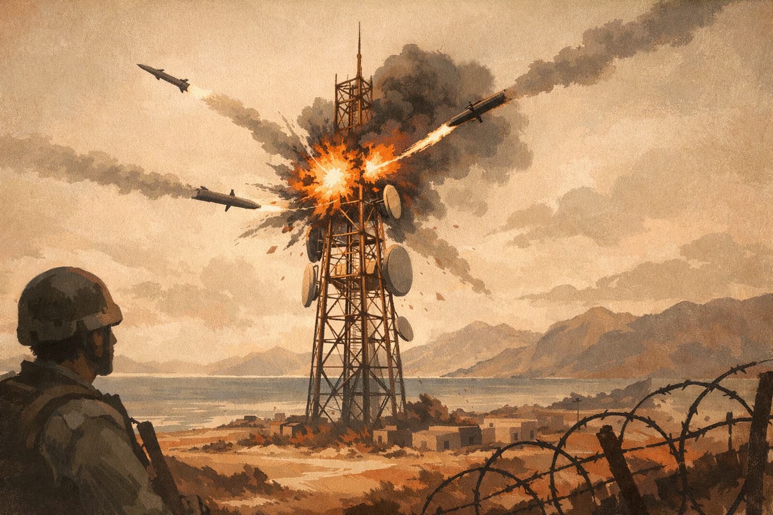 Iran Attributes Explosions Near Sirik to Multiple Missile Hits on Communications Tower