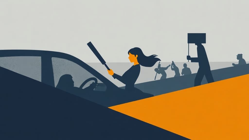 Video: Driver Gets Out of Car on Highway 6 With a Baton and Is Attacked by Haredi Protesters