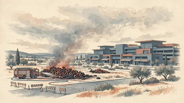 Major Fire Erupts Near Big Fashion Complex in Yarka, Evacuations and Road Closures