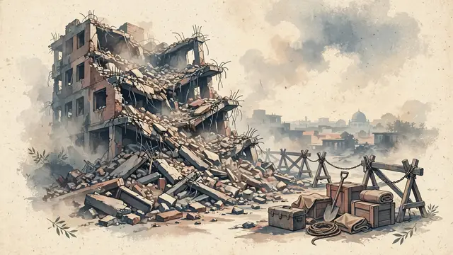 Dozens Feared Trapped After Gaza Building Collapse; Aid Efforts Hampered
