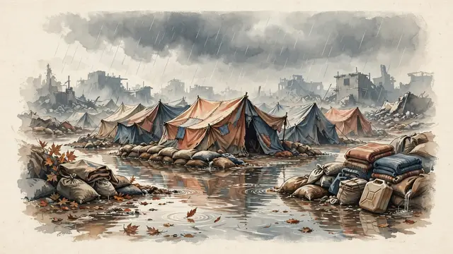 Gaza Displaced Fear Flooding as First Autumn Rains Arrive