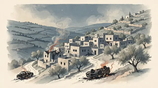 Israeli Settlers Attack Palestinian Village Near Ramallah, Setting Cars Ablaze
