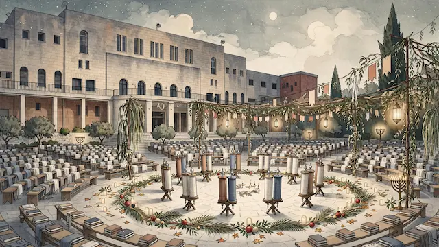 Massive Hakafot Shniyot Ceremony Held at Ponevezh Yeshiva