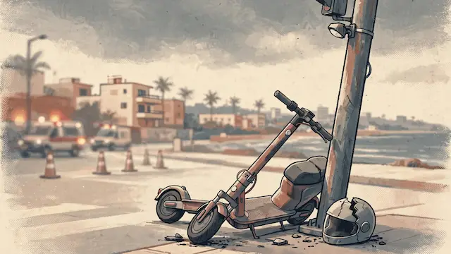 Man Critically Injured After Crashing Electric Scooter Into Pole in Netanya