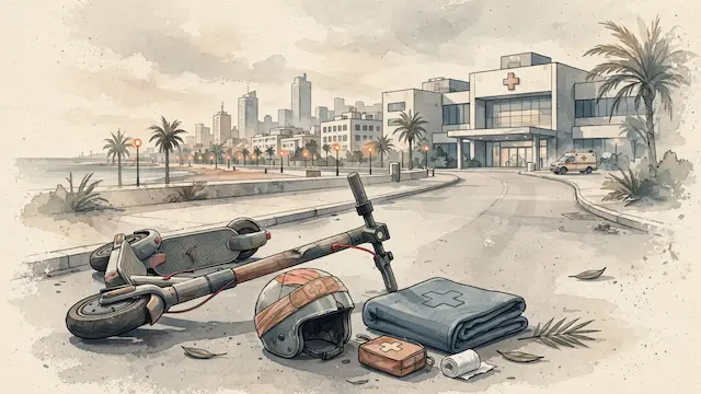 Man Injured in Electric Scooter Accident in Tel Aviv