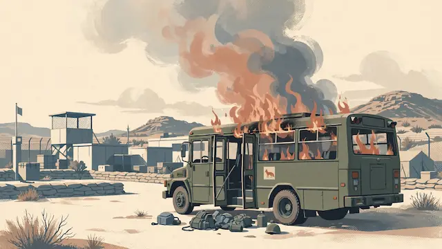 Bus Fire at IDF Base Ignites Ammunition