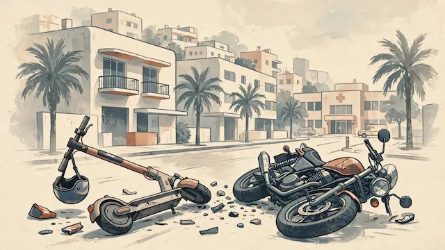 Scooter Rider and Motorcyclist Injured in Tel Aviv Collision