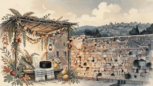 Hasidic Leader Visits Western Wall on Sukkot Holiday