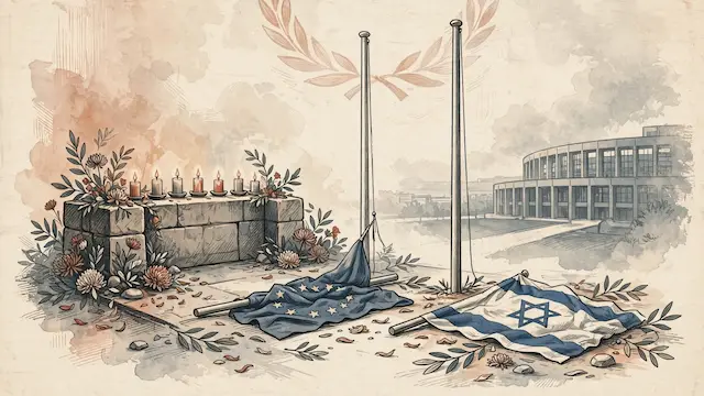 EU Lawmaker Filmed Removing Flags at October 7 Memorial
