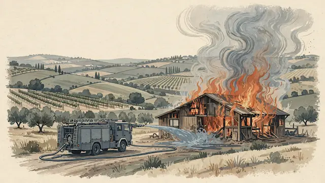 Firefighters Battle Blaze in Wooden Structure Near Zichron Yaakov