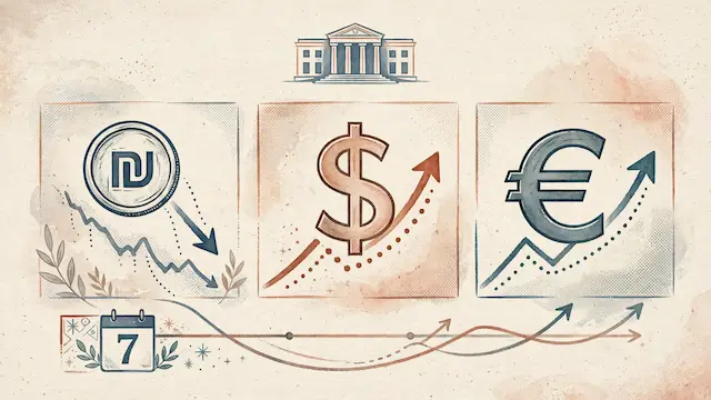 Israeli Shekel Weakens Against Dollar and Euro on October 7