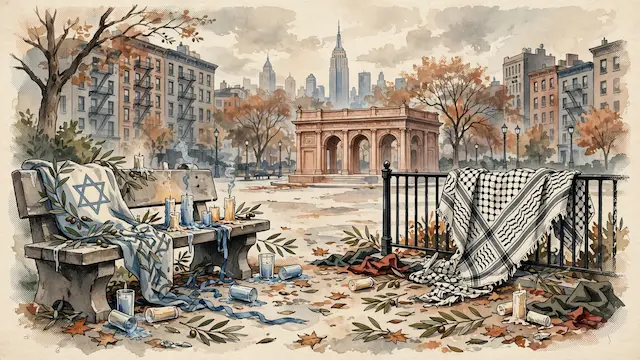 Pro-Palestinian Protesters Disrupt Memorial for Oct. 7 Victims in NYC