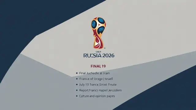 Full 2026 World Cup Match Schedule Released, Final Set for July 19 at 10:00 p.m. Israel Time