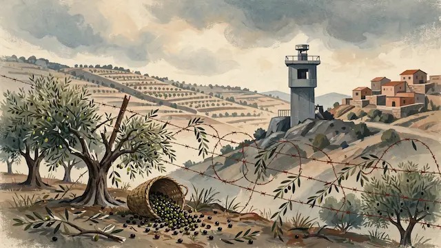 Settlers and Soldiers Disrupt Palestinian Olive Harvest Amid Violence