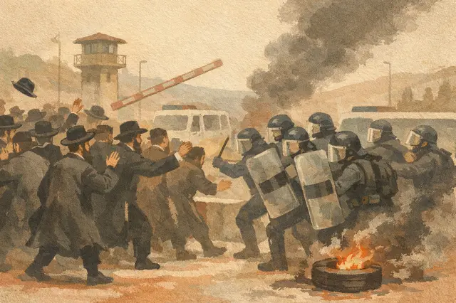 Hundreds of Haredi Protesters Clash with Police After Routine Traffic Ticket at Maccabim Checkpoint