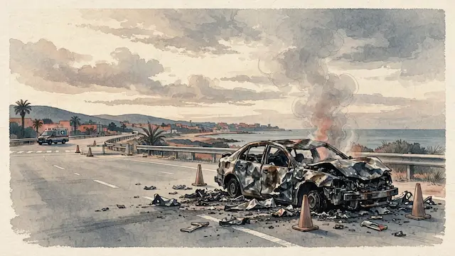 Car Explodes on Highway 4, Young Man Critically Injured
