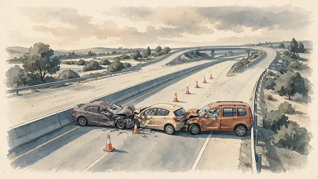 Three Injured in Multi-Vehicle Crash on Highway 2