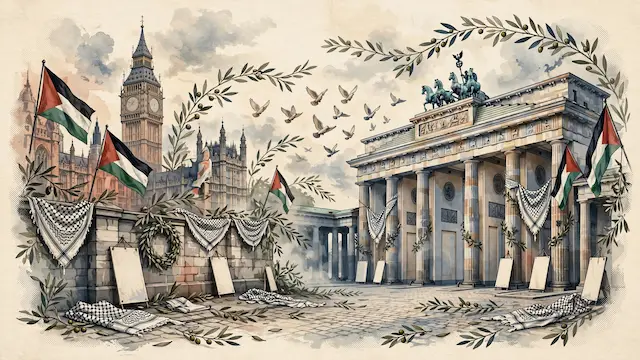 Thousands Rally in London and Berlin for Palestinians, Condemning Israeli Actions