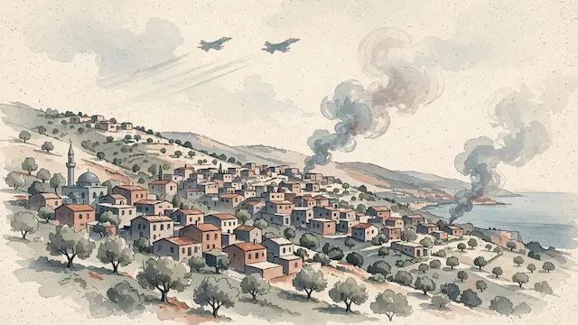 Israeli Air Force Strikes Targets in Southern Lebanon Town