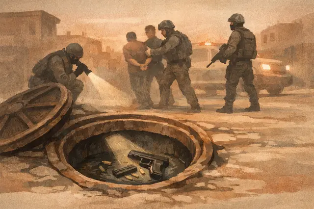Police find hidden gun in sewer line during Ramla raid