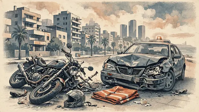 Motorcyclist Critically Injured in Tel Aviv Collision