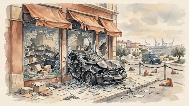Elderly Driver Crashes Car Into Ashdod Store, Minor Injuries Reported