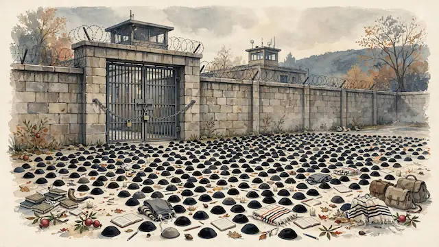 Ultra-Orthodox Children Protest Draft Dodger Arrests at Military Prison
