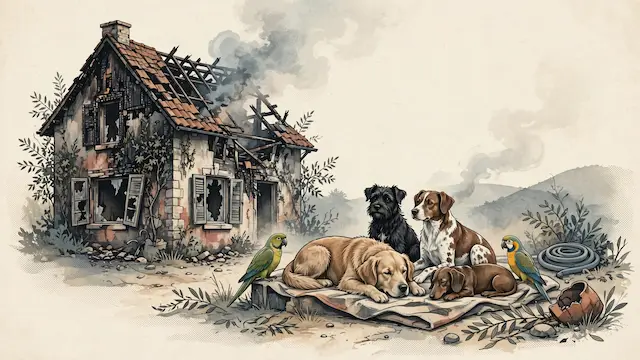 Four Dogs, Two Parrots Saved From Hadera House Fire