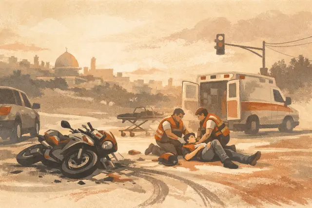 20-Year-Old Motorcyclist Moderately Hurt in Jerusalem Crash