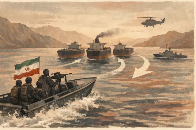 Iran says Revolutionary Guard stopped three foreign tankers in the Strait of Hormuz
