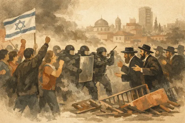 Clashes Erupt at Secular Protest Blocking Access to Bnei Brak