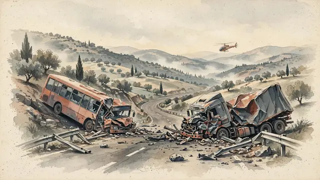 Fatal Bus-Truck Collision in Northern Israel Kills Driver, Injures 19