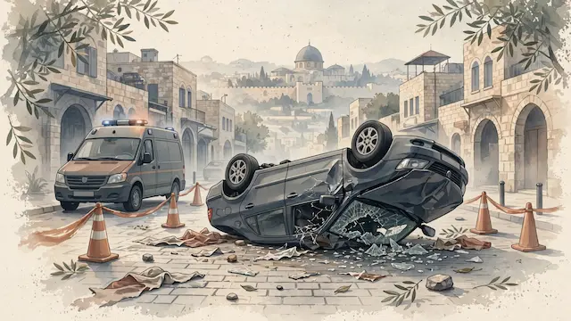 Young Man Injured in Jerusalem Car Rollover