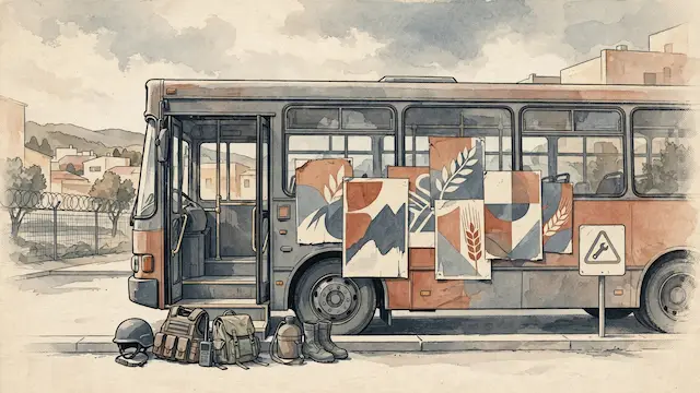 IDF Soldiers Board Bus Featuring Political Campaign Ads
