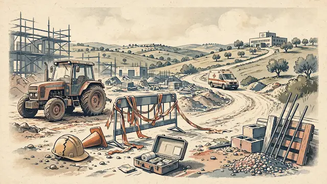 Construction Worker Injured by Tractor Near Kiryat Gat