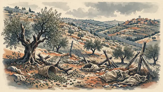 Settlers Attack Olive Harvesters Near Ramallah, Injuring 19 Palestinians