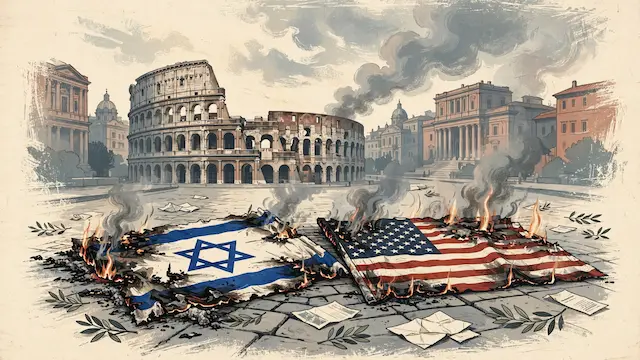 Protesters Burn Israeli, US Flags in Rome During Student March