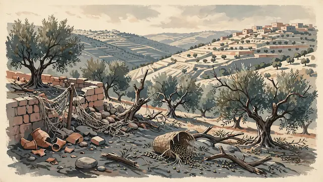 Settler Attacks Injure Palestinians, Damage Property During Olive Harvest
