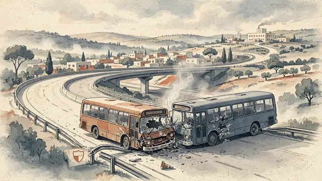 Two Buses Collide on Highway 20, One Man Seriously Injured