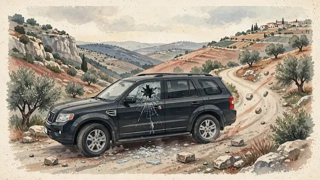Palestinians Hurl Stones at Israeli Politician Fleur Hassan-Nahoum's Car in West Bank