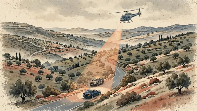 Helicopter Spots, Leads to Arrest of Reckless Driver in Northern Israel